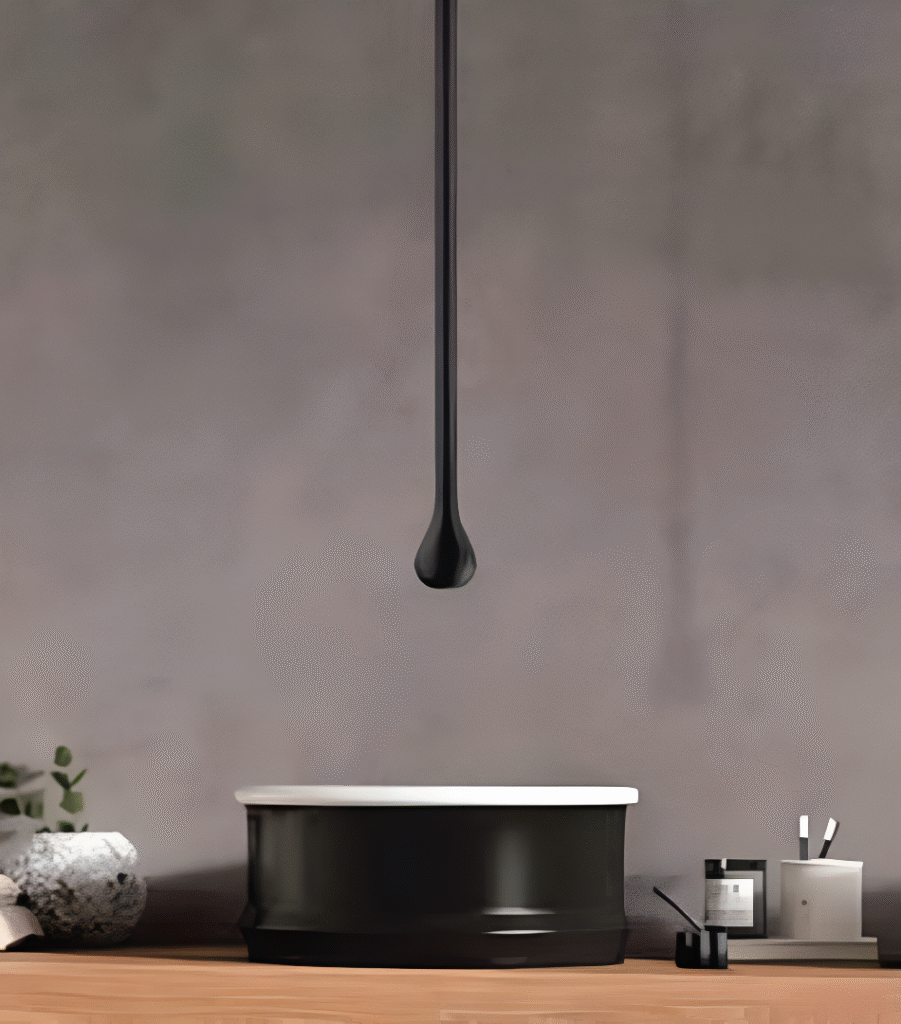 Ceiling Mounted Basin Mixer w/ Deck Mounted Controller – view 1 | Elite Edge Interiors